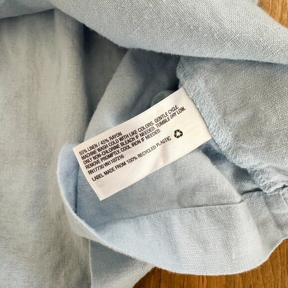 Ingrid & Isabel Maternity Meadow Chambray Linen Blend Midi Dress Bow Back S - Picture 5 of 7